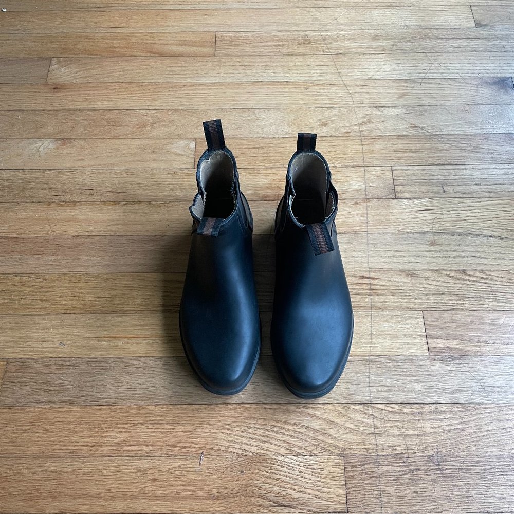 L.L Bean Women's Rugged Wellie Chelsea Boot in Black/Dark Gum